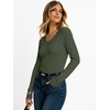image:imageANRABESS Womens Long Sleeve Shirts Thermal V Neck Tops  Soft Stretchy UndershirtUnderscrubs Base LayerSlim Fit Tee Basic Winter Clothes Daily Work Office Casual Fall WearArmy Green