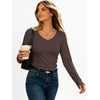 image:imageANRABESS Womens Long Sleeve Shirts Thermal V Neck Tops  Soft Stretchy UndershirtUnderscrubs Base LayerSlim Fit Tee Basic Winter Clothes Daily Work Office Casual Fall WearBrown