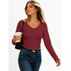 image:imageANRABESS Womens Long Sleeve Shirts Thermal V Neck Tops  Soft Stretchy UndershirtUnderscrubs Base LayerSlim Fit Tee Basic Winter Clothes Daily Work Office Casual Fall WearRed