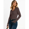 image:imageANRABESS Womens Long Sleeve Shirts Thermal V Neck Tops  Soft Stretchy UndershirtUnderscrubs Base LayerSlim Fit Tee Basic Winter Clothes Daily Work Office Casual Fall WearBrown