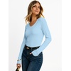 image:imageANRABESS Womens Long Sleeve Shirts Thermal V Neck Tops  Soft Stretchy UndershirtUnderscrubs Base LayerSlim Fit Tee Basic Winter Clothes Daily Work Office Casual Fall WearLight Blue