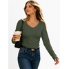 image:imageANRABESS Womens Long Sleeve Shirts Thermal V Neck Tops  Soft Stretchy UndershirtUnderscrubs Base LayerSlim Fit Tee Basic Winter Clothes Daily Work Office Casual Fall WearArmy Green