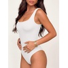 image:imageANRABESS Womens Square Neck Tummy Control Tank Bodysuits  Double Lined SeamlessSleeveless Snap ClosureNo BraStretchy Soft FitGoing Out TopsDaily Vacation WearSpring SummerWhite