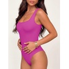 image:imageANRABESS Womens Square Neck Tummy Control Tank Bodysuits  Double Lined SeamlessSleeveless Snap ClosureNo BraStretchy Soft FitGoing Out TopsDaily Vacation WearSpring SummerHot Pink
