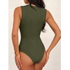 image:imageANRABESS Womens Square Neck Tummy Control Tank Bodysuits  Double Lined SeamlessSleeveless Snap ClosureNo BraStretchy Soft FitGoing Out TopsDaily Vacation WearSpring SummerArmy Green