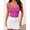 image:imageANRABESS Womens Square Neck Tummy Control Tank Bodysuits  Double Lined SeamlessSleeveless Snap ClosureNo BraStretchy Soft FitGoing Out TopsDaily Vacation WearSpring SummerHot Pink