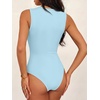 image:imageANRABESS Womens Square Neck Tummy Control Tank Bodysuits  Double Lined SeamlessSleeveless Snap ClosureNo BraStretchy Soft FitGoing Out TopsDaily Vacation WearSpring SummerLight Blue