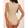 image:imageANRABESS Womens Square Neck Tummy Control Tank Bodysuits  Double Lined SeamlessSleeveless Snap ClosureNo BraStretchy Soft FitGoing Out TopsDaily Vacation WearSpring SummerLight Apricot