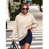 image:imageANRABESS Womens Waffle Knit Oversized Hoodie Sweatshirts  Cozy Lightweight Pullover Tops Raglan Sleeve with Pocket Loose School Office Casual Wear Fall Winter Trendy OutfitsParchment