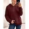 image:imageANRABESS Womens Waffle Knit Oversized Hoodie Sweatshirts  Cozy Lightweight Pullover Tops Raglan Sleeve with Pocket Loose School Office Casual Wear Fall Winter Trendy OutfitsWine Red