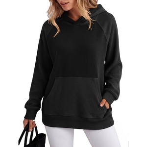 image:imageANRABESS Womens Waffle Knit Oversized Hoodie Sweatshirts  Cozy Lightweight Pullover Tops Raglan Sleeve with Pocket Loose School Office Casual Wear Fall Winter Trendy OutfitsBlack