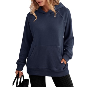 image:imageANRABESS Womens Waffle Knit Oversized Hoodie Sweatshirts  Cozy Lightweight Pullover Tops Raglan Sleeve with Pocket Loose School Office Casual Wear Fall Winter Trendy OutfitsNavy Blue