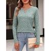 image:imageANRABESS Long Sleeve Shirts for Women Metal Keyhole Neck Tops  Solid amp Floral Print Basic TeeSoft Regular Fit Blouses for Office Business WorkCasual Daily Wear Spring amp FallFloral Green