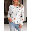 image:imageANRABESS Long Sleeve Shirts for Women Metal Keyhole Neck Tops  Solid amp Floral Print Basic TeeSoft Regular Fit Blouses for Office Business WorkCasual Daily Wear Spring amp FallFloral White