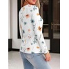 image:imageANRABESS Long Sleeve Shirts for Women Metal Keyhole Neck Tops  Solid amp Floral Print Basic TeeSoft Regular Fit Blouses for Office Business WorkCasual Daily Wear Spring amp FallFloral White