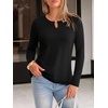 image:imageANRABESS Long Sleeve Shirts for Women Metal Keyhole Neck Tops  Solid amp Floral Print Basic TeeSoft Regular Fit Blouses for Office Business WorkCasual Daily Wear Spring amp FallBlack