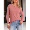 image:imageANRABESS Long Sleeve Shirts for Women Metal Keyhole Neck Tops  Solid amp Floral Print Basic TeeSoft Regular Fit Blouses for Office Business WorkCasual Daily Wear Spring amp FallCoral