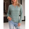 image:imageANRABESS Long Sleeve Shirts for Women Metal Keyhole Neck Tops  Solid amp Floral Print Basic TeeSoft Regular Fit Blouses for Office Business WorkCasual Daily Wear Spring amp FallFloral Green