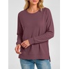 image:imageANRABESS Womens Waffle Knit Tunic Tops Long Sleeve Shirts  Cozy Crew Neck Loose Fit Blouse with Side Slits Casual Wear amp Leggings Office amp Daily Wear Fall amp Winter ClothingMauve