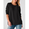 image:imageANRABESS Womens Waffle Knit Tunic Tops Long Sleeve Shirts  Cozy Crew Neck Loose Fit Blouse with Side Slits Casual Wear amp Leggings Office amp Daily Wear Fall amp Winter ClothingBlack