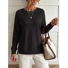 image:imageANRABESS Womens Waffle Knit Tunic Tops Long Sleeve Shirts  Cozy Crew Neck Loose Fit Blouse with Side Slits Casual Wear amp Leggings Office amp Daily Wear Fall amp Winter ClothingBlack