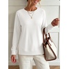 image:imageANRABESS Womens Waffle Knit Tunic Tops Long Sleeve Shirts  Cozy Crew Neck Loose Fit Blouse with Side Slits Casual Wear amp Leggings Office amp Daily Wear Fall amp Winter ClothingWhite