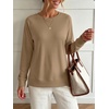 image:imageANRABESS Womens Waffle Knit Tunic Tops Long Sleeve Shirts  Cozy Crew Neck Loose Fit Blouse with Side Slits Casual Wear amp Leggings Office amp Daily Wear Fall amp Winter ClothingKhaki