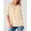 image:imageANRABESS Womens Waffle Knit Tunic Tops Long Sleeve Shirts  Cozy Crew Neck Loose Fit Blouse with Side Slits Casual Wear amp Leggings Office amp Daily Wear Fall amp Winter ClothingBeige