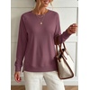 image:imageANRABESS Womens Waffle Knit Tunic Tops Long Sleeve Shirts  Cozy Crew Neck Loose Fit Blouse with Side Slits Casual Wear amp Leggings Office amp Daily Wear Fall amp Winter ClothingMauve