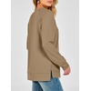 image:imageANRABESS Womens Waffle Knit Tunic Tops Long Sleeve Shirts  Cozy Crew Neck Loose Fit Blouse with Side Slits Casual Wear amp Leggings Office amp Daily Wear Fall amp Winter ClothingKhaki