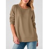 image:imageANRABESS Womens Waffle Knit Tunic Tops Long Sleeve Shirts  Cozy Crew Neck Loose Fit Blouse with Side Slits Casual Wear amp Leggings Office amp Daily Wear Fall amp Winter ClothingKhaki