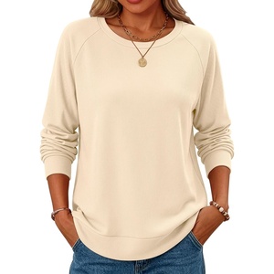 image:imageANRABESS Womens Waffle Knit Tunic Tops Long Sleeve Shirts  Cozy Crew Neck Loose Fit Blouse with Side Slits Casual Wear amp Leggings Office amp Daily Wear Fall amp Winter ClothingBeige