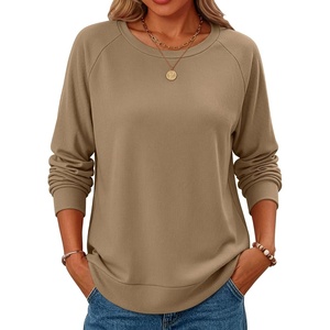 image:imageANRABESS Womens Waffle Knit Tunic Tops Long Sleeve Shirts  Cozy Crew Neck Loose Fit Blouse with Side Slits Casual Wear amp Leggings Office amp Daily Wear Fall amp Winter ClothingKhaki