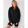 image:imageANRABESS Hoodies for Women Henley Collar Oversized Sweatshirt  Long Sleeve Soft Fleece Pullover Tops Loose Fit Snap ButtonCasual Daily for School Office Fall amp Spring ClothingBlack