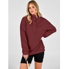 image:imageANRABESS Hoodies for Women Henley Collar Oversized Sweatshirt  Long Sleeve Soft Fleece Pullover Tops Loose Fit Snap ButtonCasual Daily for School Office Fall amp Spring ClothingWine Red