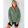 image:imageANRABESS Hoodies for Women Henley Collar Oversized Sweatshirt  Long Sleeve Soft Fleece Pullover Tops Loose Fit Snap ButtonCasual Daily for School Office Fall amp Spring ClothingGreen