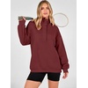 image:imageANRABESS Hoodies for Women Henley Collar Oversized Sweatshirt  Long Sleeve Soft Fleece Pullover Tops Loose Fit Snap ButtonCasual Daily for School Office Fall amp Spring ClothingWine Red