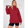 image:imageANRABESS Hoodies for Women Henley Collar Oversized Sweatshirt  Long Sleeve Soft Fleece Pullover Tops Loose Fit Snap ButtonCasual Daily for School Office Fall amp Spring ClothingRed
