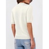 image:imageANRABESS Women Short Sleeve Crewneck Lightweight Summer Sweaters  Wool Blend Soft knit Tops Half Sleeve Shirts Work Business Casual Outfits Fall Spring PulloverCream White