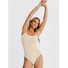 image:imageANRABESS Womens Bodysuits Square Neck Backless Spaghetti Straps Ultra Soft Double Lined Layering Top for Daily Work TravelBeige