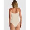 image:imageANRABESS Womens Bodysuits Square Neck Backless Spaghetti Straps Ultra Soft Double Lined Layering Top for Daily Work TravelBeige