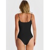image:imageANRABESS Womens Bodysuits Square Neck Backless Spaghetti Straps Ultra Soft Double Lined Layering Top for Daily Work TravelBlack