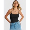 image:imageANRABESS Womens Bodysuits Square Neck Backless Spaghetti Straps Ultra Soft Double Lined Layering Top for Daily Work TravelBlack
