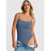 image:imageANRABESS Womens Bodysuits Square Neck Backless Spaghetti Straps Ultra Soft Double Lined Layering Top for Daily Work TravelBlue Gray