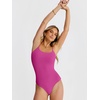 image:imageANRABESS Womens Bodysuits Square Neck Backless Spaghetti Straps Ultra Soft Double Lined Layering Top for Daily Work TravelHot Pink