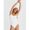 image:imageANRABESS Womens Bodysuits Square Neck Backless Spaghetti Straps Ultra Soft Double Lined Layering Top for Daily Work TravelWhite