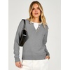 image:imageANRABESS Womens Long Sleeve Lightweight Pullover Sweaters  2 in 1 Fake Layer Crew Neck Soft Skin Friendly Button Sweater Tops Business Casual Office Daily Knit Outfit for Fall WinterGrey