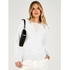 image:imageANRABESS Womens Long Sleeve Lightweight Pullover Sweaters  2 in 1 Fake Layer Crew Neck Soft Skin Friendly Button Sweater Tops Business Casual Office Daily Knit Outfit for Fall WinterWhite