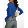 image:imageANRABESS Womens Long Sleeve Shirts Double Lined Tops  V Neck Basic Tee Soft Stretch Fleece Slim Fitted Fall Winter Warm Layer Clothing Going Out Casual Work Everyday WearRoyal Blue