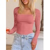 image:imageANRABESS Womens Long Sleeve Shirts Lace Scoop Neck Tops  Ribbed Knit Soft Stretchy Fabric Slim Fitted Going Out Layering Tshirts Casual Basic Fall Winter Fashion OutfitsCoral Pink
